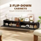 140cm Floating TV Stand, Wall Mount TV Unit with Cable Management Hole, Fits up to 72" TV, Black