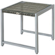 Grey square rattan side table with tempered glass top
