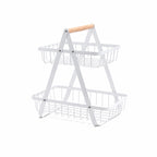 2 & 3 Tier Metal Fruit Basket Stand | Kitchen Countertop Bread & Vegetable Organizer