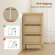 HOMCOM Chest of Drawers, 3 Fabric Drawers Narrow Dresser with Bamboo Frame, Cream White – view 8