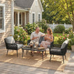 4-piece wide-seat rattan set, black – image 9