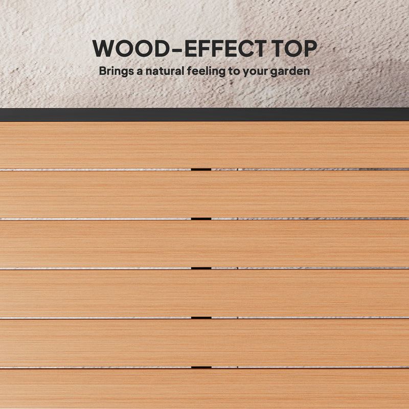 Square wood-effect garden table – image 4