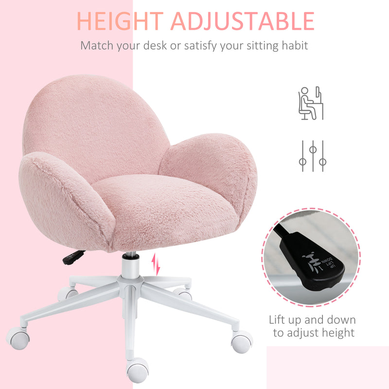 Fluffy faux fur tub desk chair – image 4