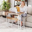 HOMCOM 80 cm Drop Leaf Writing Work Desk - Natural Wood Finish – view 9