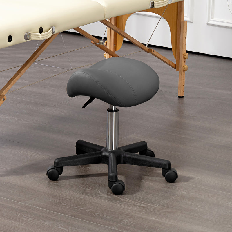 Grey curved salon stool – image 10