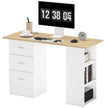 HOMCOM Computer Desk with Drawers, Home Office Desk, Writing Table, PC Workstation with 3 Storage Shelves for Working – view 10