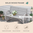 Grey wagon wheel arm bench – image 4