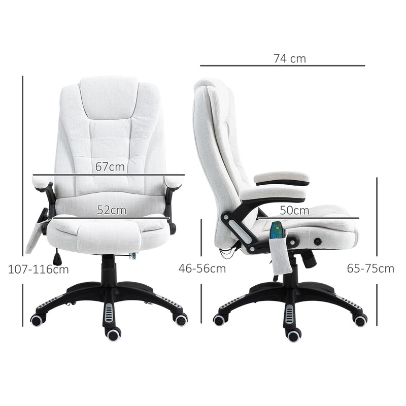 Cream heated massage office chair – image 3