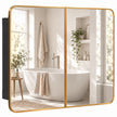 HOMCOM 76.2 x 11.6 x 61 cm Bathroom Mirror Cabinet, Wall Cabinet with Adjustable Shelves, Wall-Mounted or Recessed