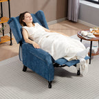 150Â° Reclining Vintage Armchair, with footrest, Royal Blue