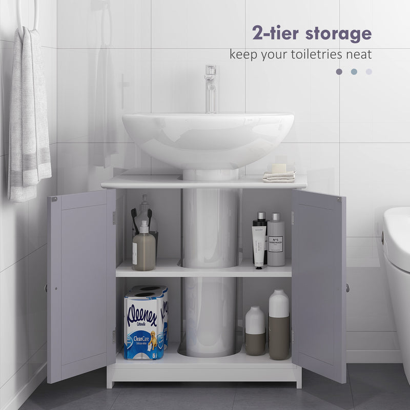 Grey & white under sink cabinet – image 5