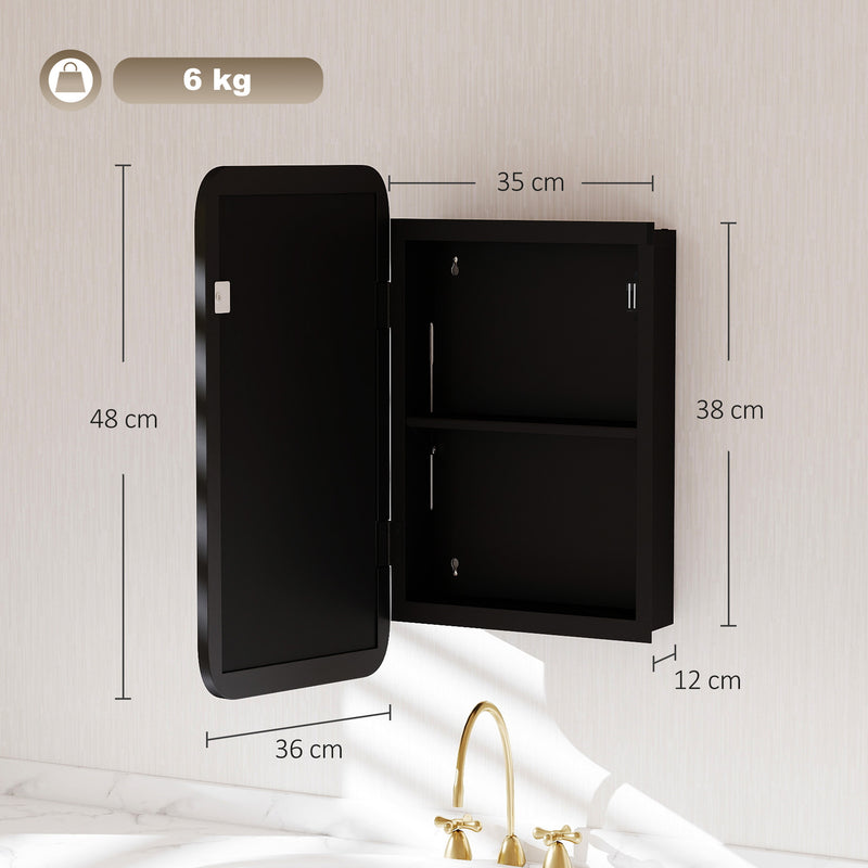 Black compact mirror cabinet – image 3