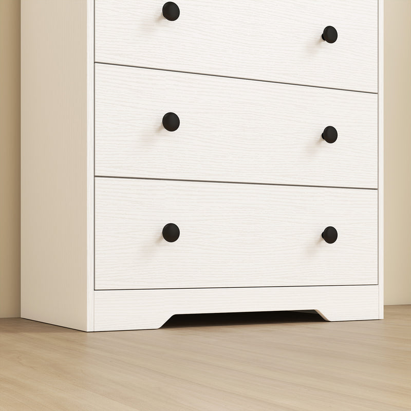 HOMCOM 4 Drawer Chest of Drawers, Modern Dresser for Bedroom, Storage Cabinet for Living Room Entryway, White Wood – view 9
