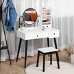 White dressing table with side shelves – image 2