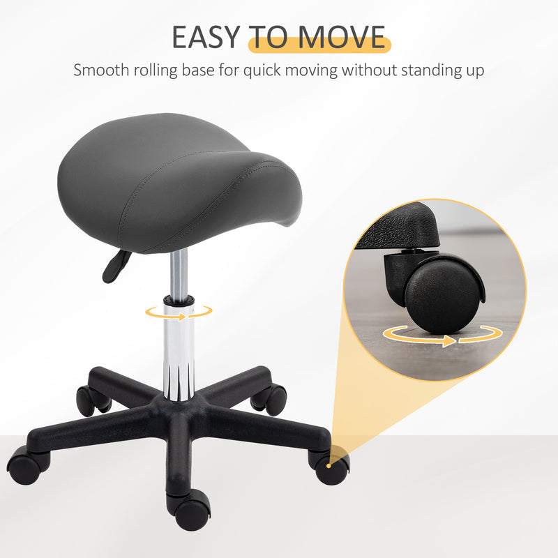 Grey curved salon stool – image 5