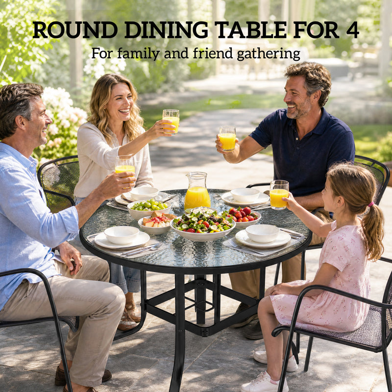 Round glass garden dining table – image 6