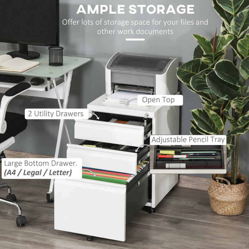 3-drawer metal filing cabinet – image 4