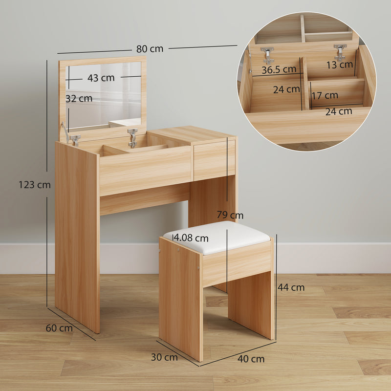 Natural 80 cm dressing table – image 3
