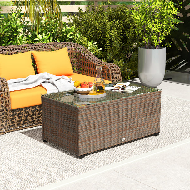 Brown rattan coffee table – image 2