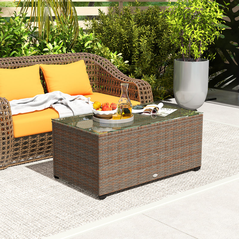 Brown rattan coffee table – image 2