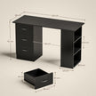 HOMCOM Computer Desk with Drawers, Home Office Desk, Writing Table, PC Workstation with 3 Storage Shelves for Working – view 3