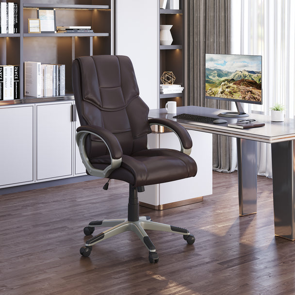 High-back faux leather office chair – image 2