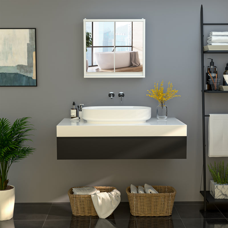 Compact white mirror cabinet – image 2