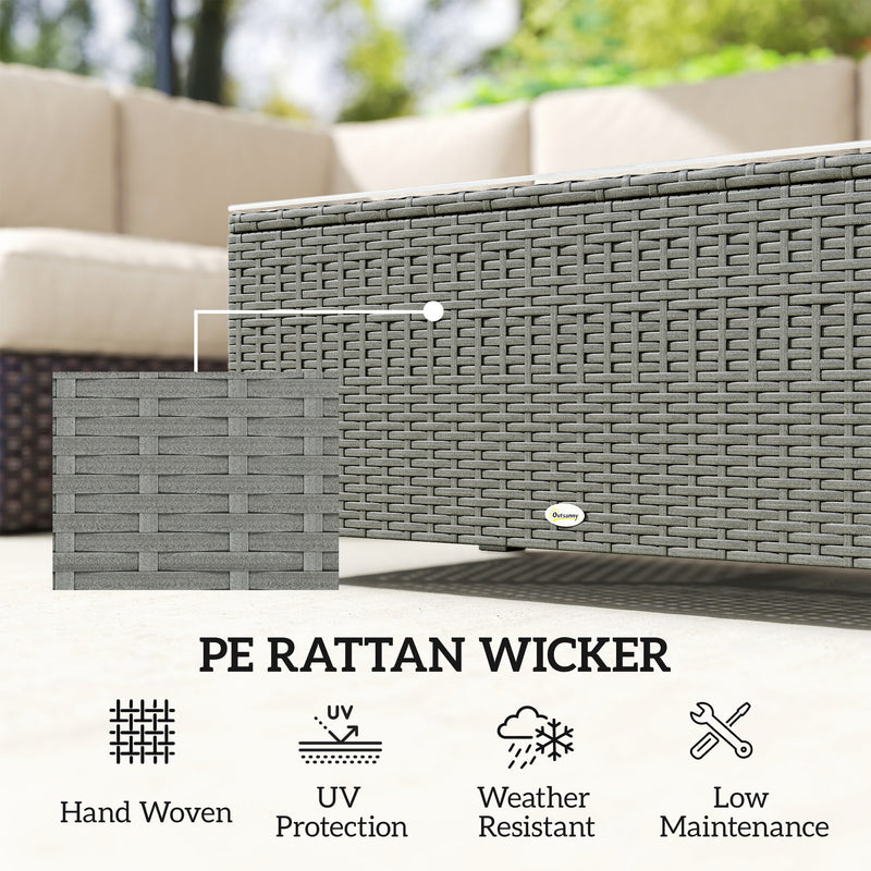 Rattan glass-top coffee table – image 4