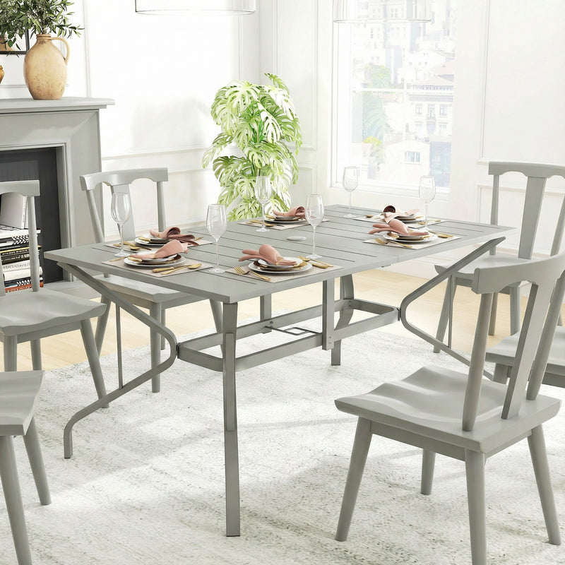 150 x 90 cm steel garden dining table – image 7