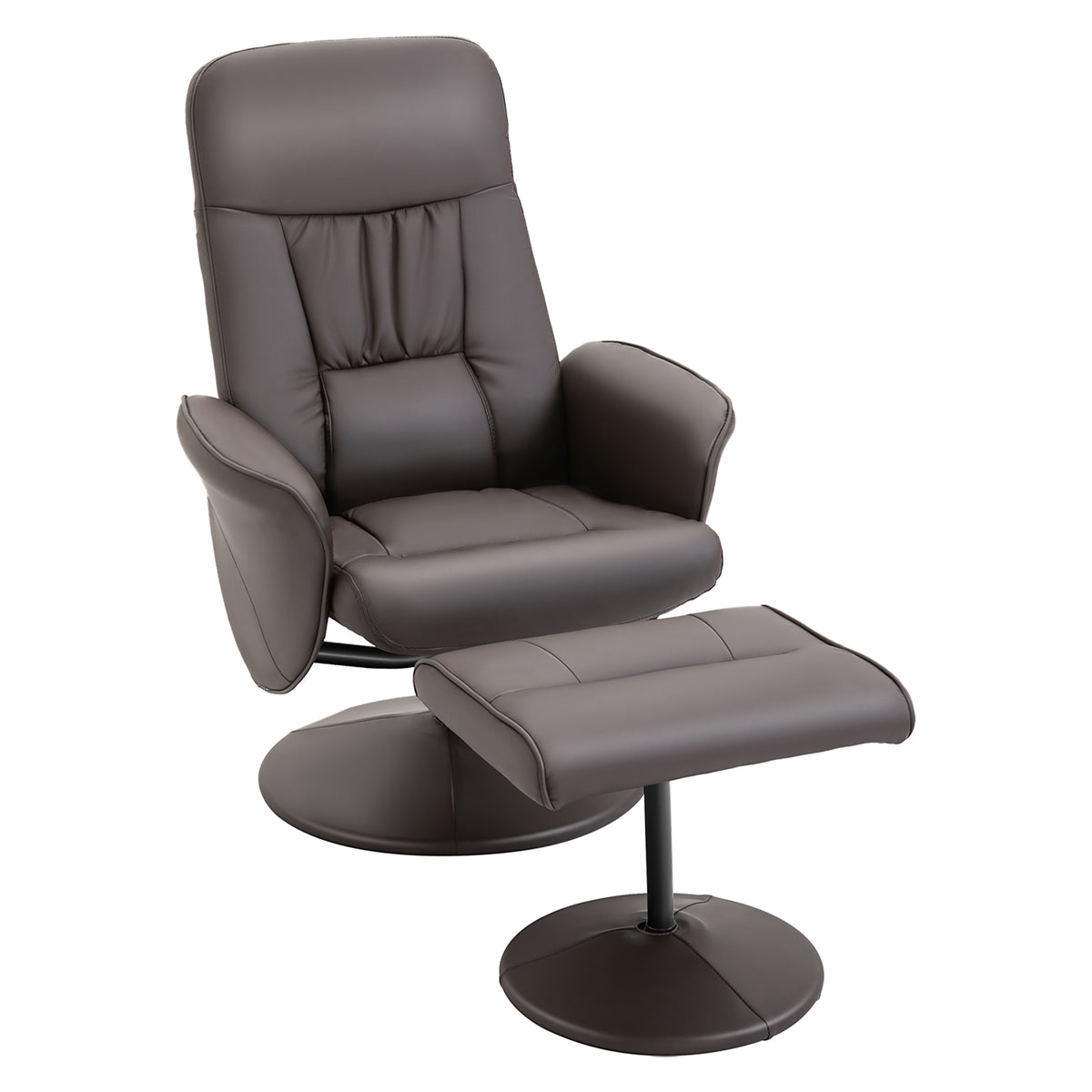 145° Executive Swivel Recliner & Footstool – Brown