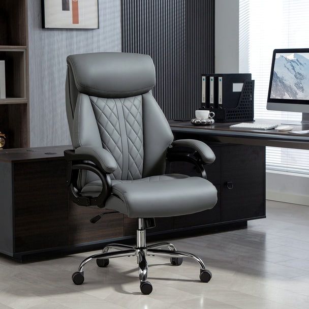HOMCOM Super Padded Faux Leather Office Chair - Charcoal Grey – view 2