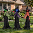 120cm Set of 3 Light-Up Witches Holding Hands – Outdoor – image 7 of 9