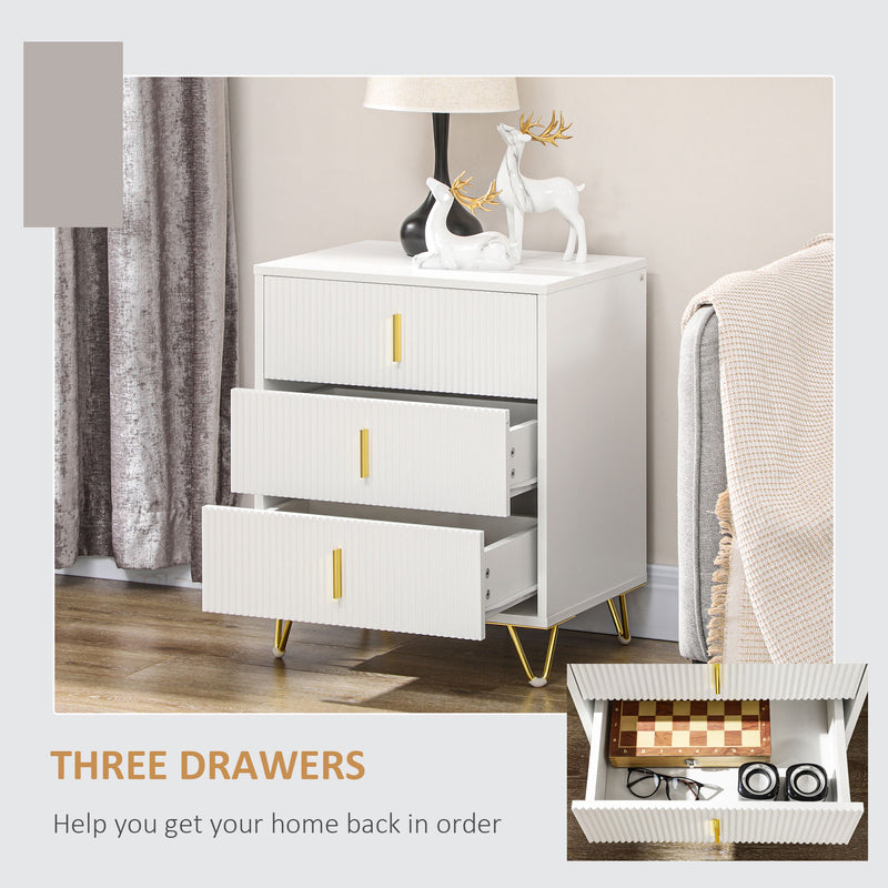 Fluted 3-drawer chest – image 5