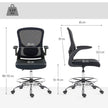 HOMCOM Draughtsman Chair, with Adjustable Lumbar - Black – view 3