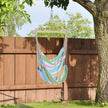 Outsunny Outdoor Hanging Rope Chair with Cotton Rope, Garden Hammock Chair with Wooden Support Bar Cotton Cloth – view 2