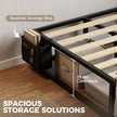 Single metal bed with wood slats – image 6