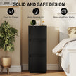 HOMCOM Slim Bedside Table, Narrow Bedside Cabinet with Open Shelf and 2 Drawers for Bedroom, Living Room, Black – view 7