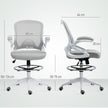 Vinsetto Drafting Chair with Flip-up Armrest, Mesh Office Stool with Foot Ring, 360 Degree Swivel Height Adjustable – view 3