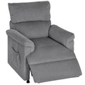 Corduroy Electric Massage Recliner - Grey
