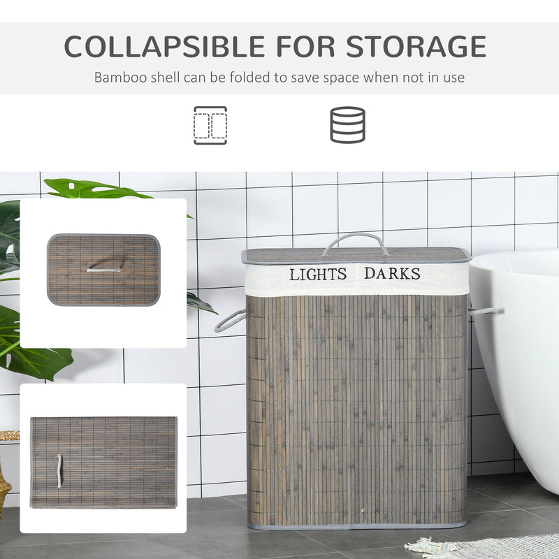Grey 2-section laundry basket – image 6