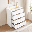 HOMCOM High Gloss 4 Drawer Chest of Drawers with Glass Top and RGB LED Lights, Dresser with Jewelry Organizer, APP – view 8