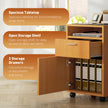 Mobile filing cabinet – natural wood – image 4