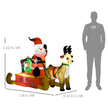 Size diagram of the 4ft Santa sleigh and reindeer Christmas inflatable