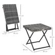 Square folding rattan side table – image 3