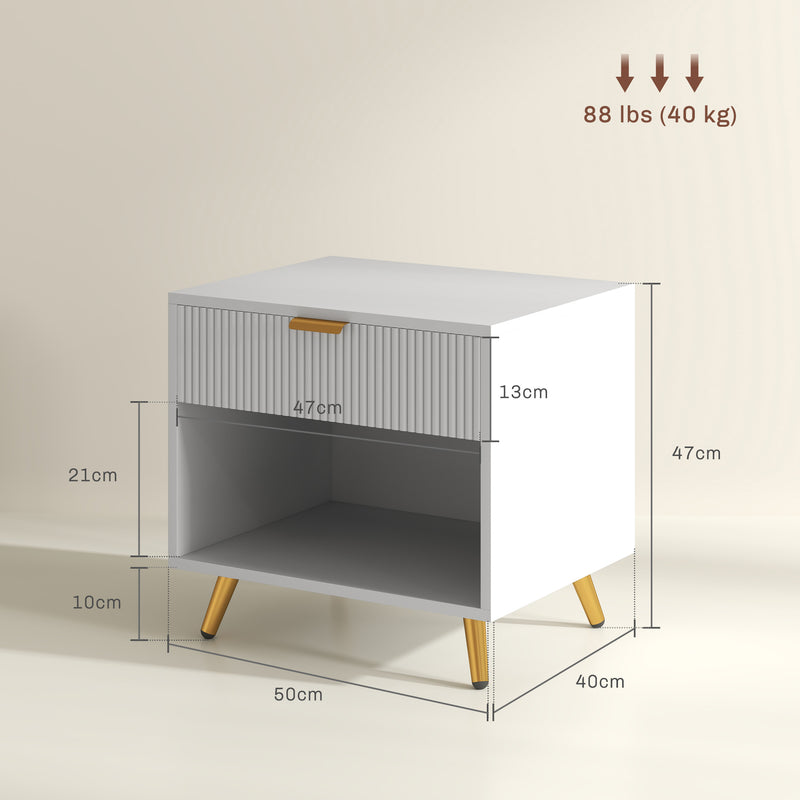 White & gold bedside table – image 3