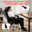 HOMCOM Office Chair with 6-point Vibration Massage and Heat, Fabric Desk Chair with Footrest, High Back, Black – view 8