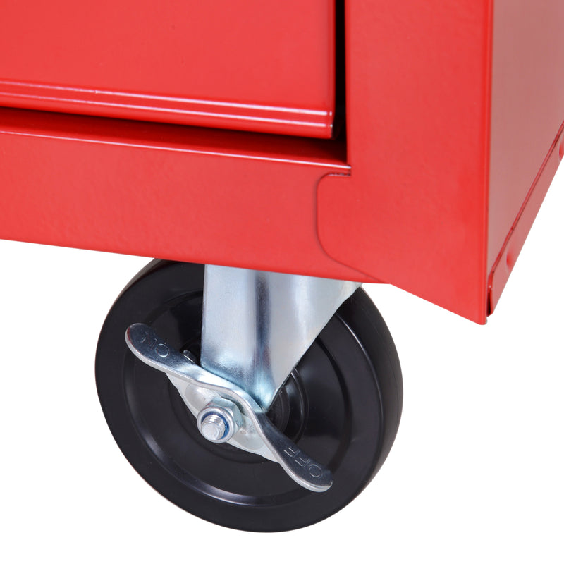 5-Drawer Lockable Rolling Tool Cabinet – Red – image 8 of 9