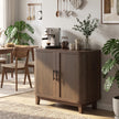 Dark walnut curved door sideboard – image 8
