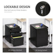 Lockable steel 3-drawer filing cabinet in black – image 4