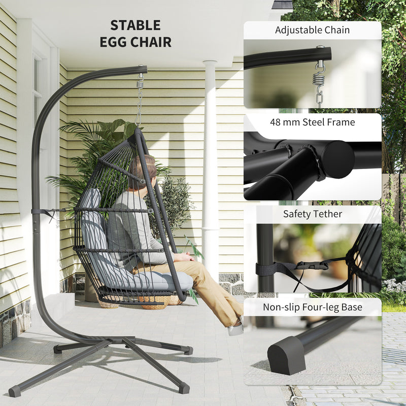Rattan hanging egg chair – image 7